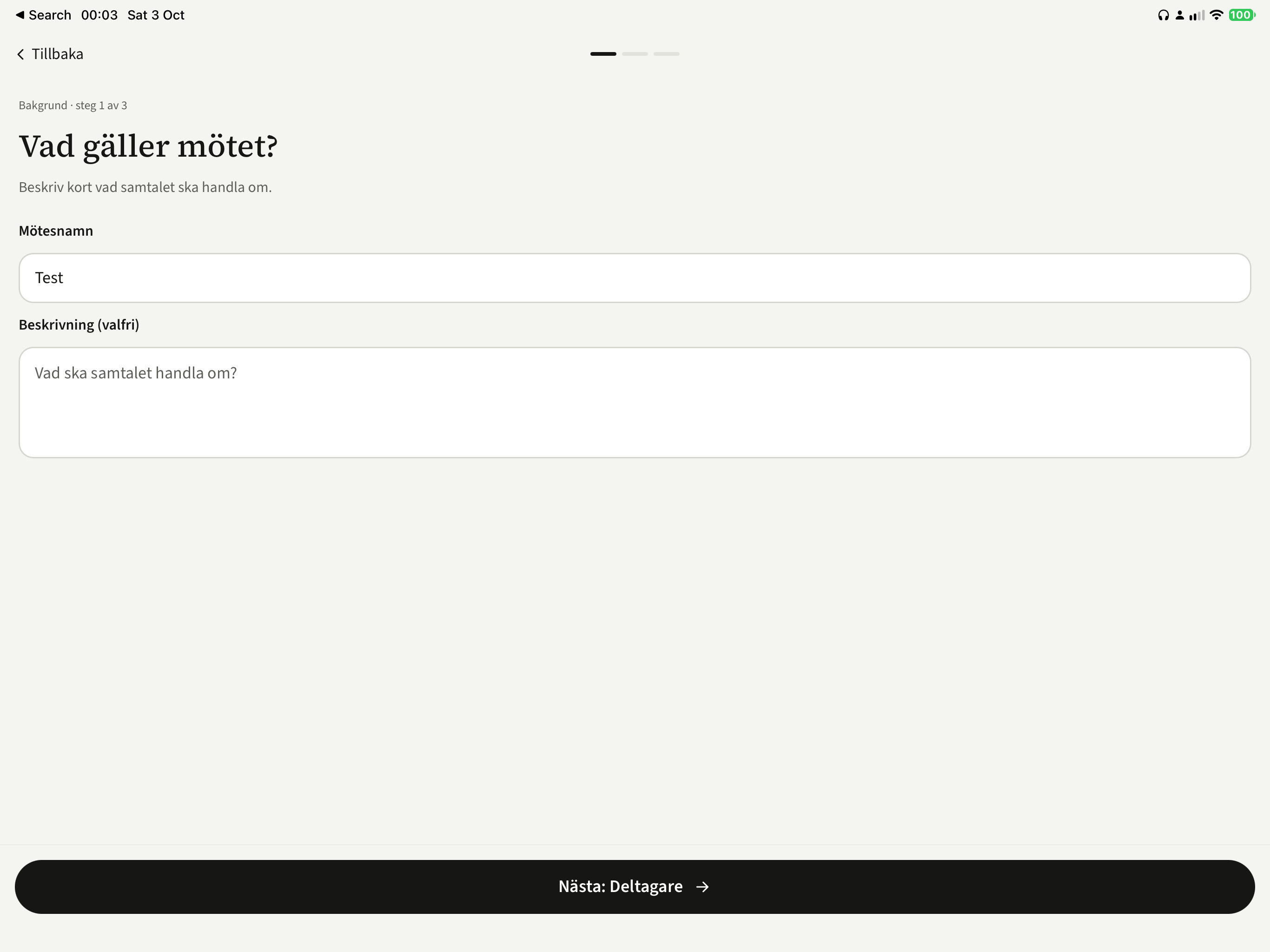 Tolkster Journal iPad — förberedelse
